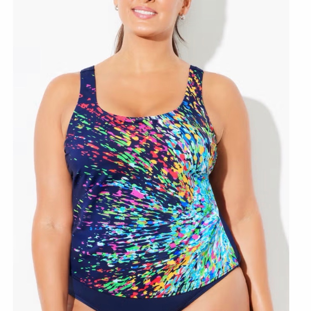 NWT Chlorine Resist Classic Tankini Top 
Swimsuits For All Plus Size 16
